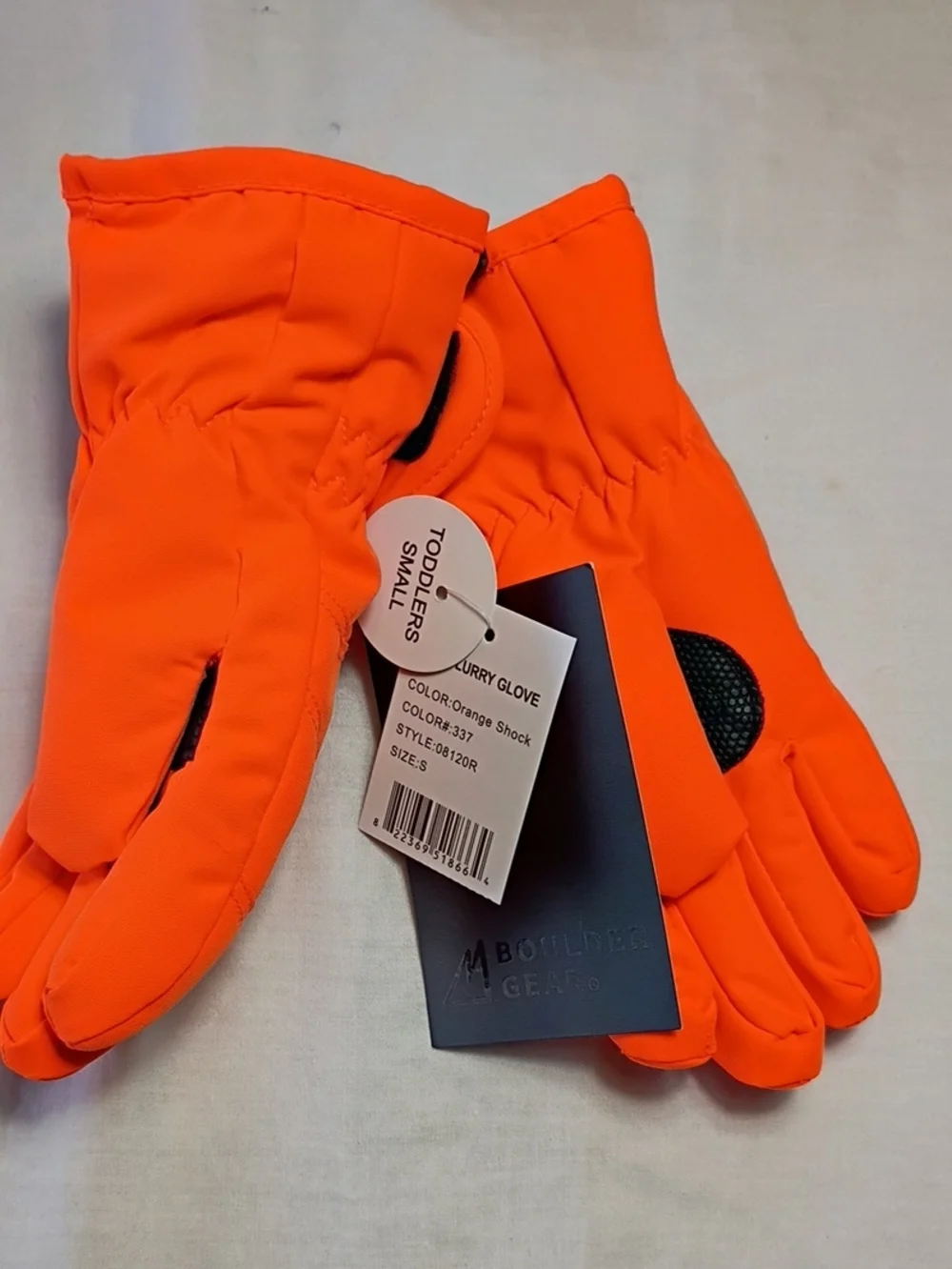 NWT Boulder Gear Bright Orange Shock Flurry Insulated Gloves Size Toddler Small
